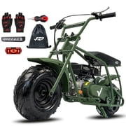 FRP GMB100 Mini Dirt Bike 99cc 4-Stroke, Gas Off-Road Mini Bike for Ages 13+, Pull Start, Rear Disc Brake, All-Terrain Tires, Supports up to 220 lbs - Green