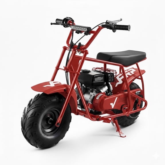 FRP GMB100 Mini Bike  99cc 4-Stroke Gas Powered Mini Dirt Bike for Teens 13+, 28 MPH Off-Road Motorcycle with Rear Suspension, Rear Disc Brake – Red