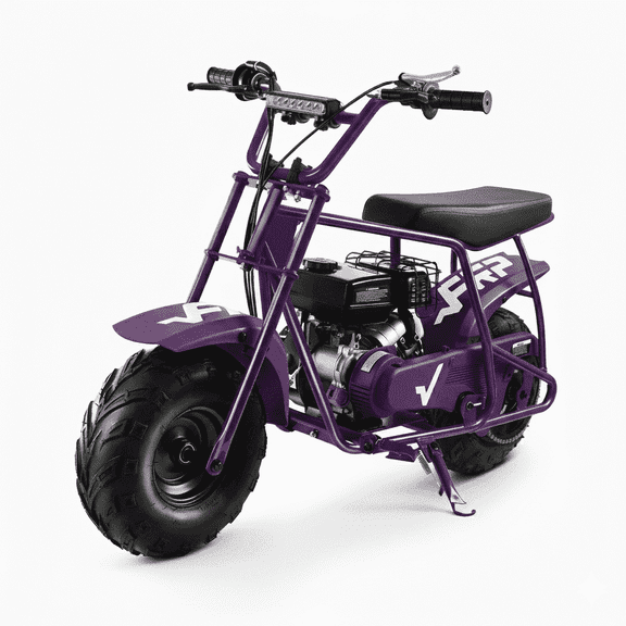 FRP GMB100 Plus Package Mini Bike  99cc 4-Stroke Gas Powered Mini Dirt Bike for Teens and Adults, 28MPH Off-Road Motorcycle with Rear Disc Brake – Purple