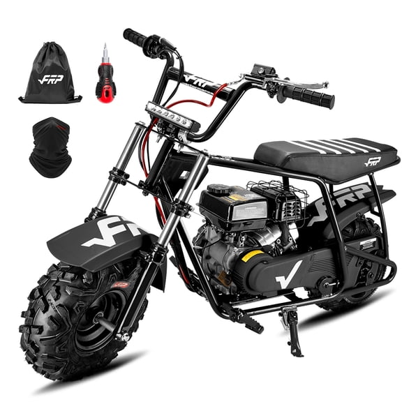 FRP GMB100 Performance 99cc Gas Powered Mini Dirt Bike, 28MPH Off-Road Motorcycle with Hydraulic Brakes, Suspension & SunF All-Terrain Tires – Black