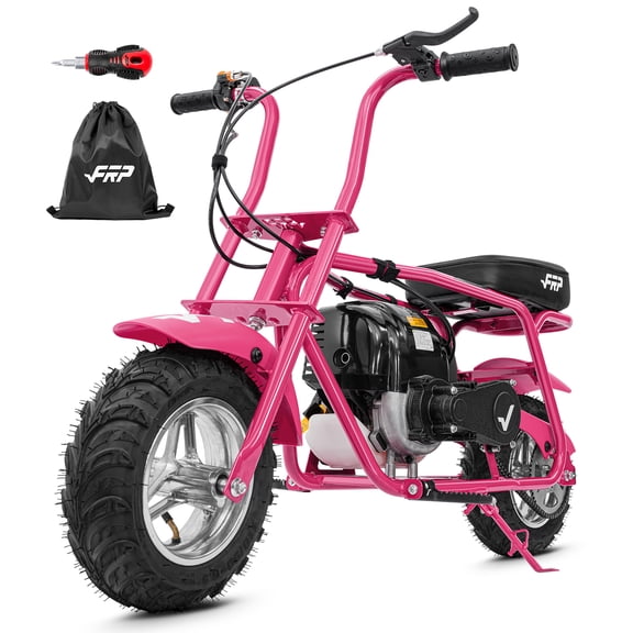 FRP MB40 40cc Gas Powered Mini Bike 4-Stroke Pocket Bike for Teens Ages 13+, Pull Start, Rear Disc Brake, Up to 18 MPH, 165 lb Capacity (Pink)