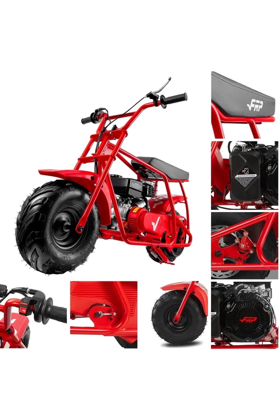 Mini Dirt Bike GMB100 Basic, 99CC Gas Powered Mini Bike 4-Stroke 3HP, Off-Road Mini Bikes for Kids/Adult, Trail Bike Up to 28 Mph, Weight Support Up to 220 LBS (RED)