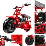 FRP Mini Dirt Bike GMB100 Basic, 99CC Gas Powered Mini Bike 4-Stroke 3HP, Off-Road Mini Bikes for Kids/Adult, Trail Bike Up to 28 Mph, Weight Support Up to 220 LBS RED
