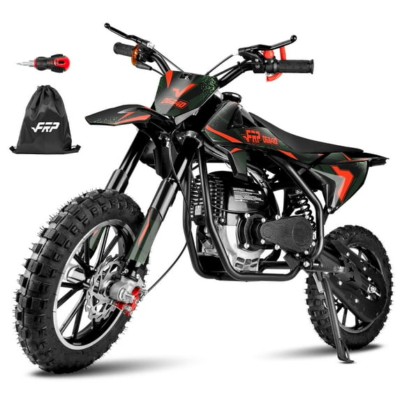 FRP FX40 40cc 4-Stroke Gas Powered Kids Dirt Bike with Safety Kill Switch for young rides, Front & Rear Disc Brakes, EPA Certified, FX40-Ogemaw, Black, Base Model
