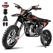FRP FX40 40cc 4-Stroke Gas Powered Dirt Bike with Safety Kill Switch for young rides, Front & Rear Disc Brakes, EPA Certified, FX40-Ogemaw, Black, Max Model