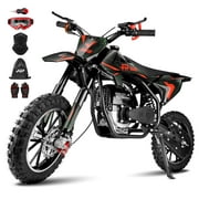 FRP FX40 40cc 4-Stroke Gas Powered Dirt Bike with Safety Kill Switch for young rides, Front & Rear Disc Brakes, EPA Certified, FX40-Ogemaw, Black, Max Model