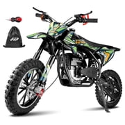FRP FX40 40cc 4-Stroke Gas Powered Kids Dirt Bike with Safety Kill Switch for young rides, Front & Rear Disc Brakes, EPA Certified, FX40-Ogemaw, Green, Base Model