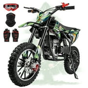 FRP FX40 40cc 4-Stroke Gas Powered Dirt Bike with Safety Kill Switch for young rides, Front & Rear Disc Brakes, EPA Certified, FX40-Ogemaw, Green, Max Model