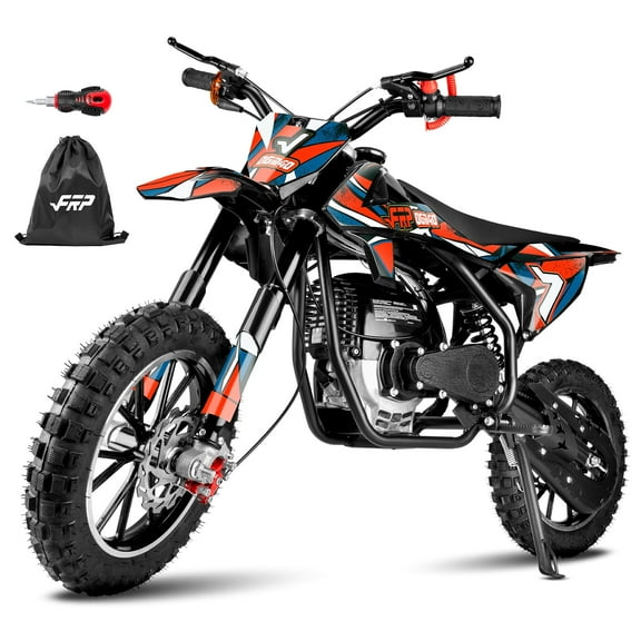 FRP FX40 40cc 4-Stroke Gas Powered Kids Dirt Bike with Safety Kill Switch for young rides, Front & Rear Disc Brakes, EPA Certified, FX40-Ogemaw, Red, Base Model