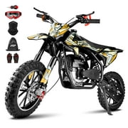 FRP FX40 40cc 4-Stroke Gas Powered Dirt Bike with Safety Kill Switch for young rides, Front & Rear Disc Brakes, EPA Certified, FX40-Ogemaw, Yellow, Max Model