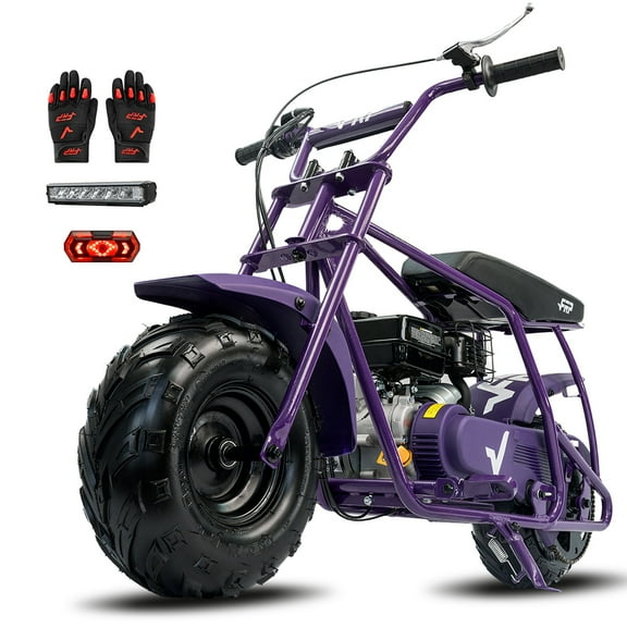 FRP Ultra Package GMB100 Gas Powered Mini Dirt Bike 99CC for Teens and Adults, 28MPH Off Road Motorcycle, Weight Support Up to 220 LBS - Purple