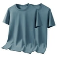 thumbnail image 1 of FRSASU 2 Pack T-Shirts for Men Short Sleeve Crewneck Solid Soft Basic Tee Tops Loose Comfy Lightweight Workout Tops Blue, 1 of 8
