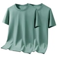 thumbnail image 1 of FRSASU 2 Pack T-Shirts for Men Short Sleeve Crewneck Solid Soft Basic Tee Tops Loose Comfy Lightweight Workout Tops Green, 1 of 8