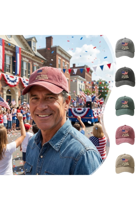 250 Anniversary USA Hat ā United States 250th Anniversary Adjustable Patriotic Baseball Cap for Men Women, Commemorative American Heritage Cyan