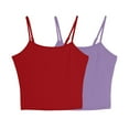 thumbnail image 1 of FRSASU 2PC Womens Camisole Sleeveless Round Neck Solid Spaghetti Strap Tank Tops Basic Shirt Purple XXL(XXL), 1 of 7