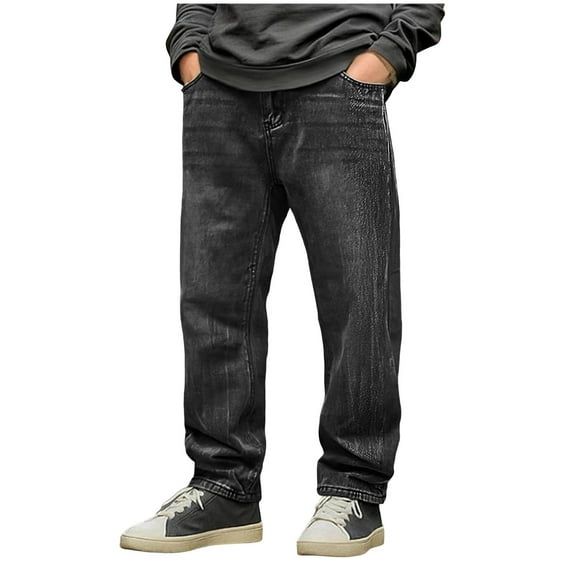 FRSASU 70s Disco Pants for Men,Mens Bell Bottom Jeans Pants,60s 70s Bell Bottoms Vintage Washed Denim Pants Jeans for Men Black