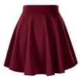thumbnail image 1 of FRSASU Athletic Skirts Women Classic Pull On Pleated Skorts Casual Stretchy Flared Skater Golf Tennis Mini Skirt Wine, 1 of 3