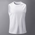 thumbnail image 1 of FRSASU Athletic Tank Tops for Men Basketball Crewneck Sleeveless Tank Top Basic Workout Stretchy Quick Dry Beach Tees White, 1 of 3