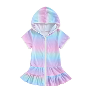 FRSASU Baby Boy Clothes Clearance Girls Swim Cover Up Kids Swimsuit Coverup Zip-Up Beach Bathing Suit Robe Multicolor 7 Years