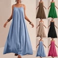 thumbnail image 1 of FRSASU Backless Cami Dresses for Women Sleeveless Solid Color Lounge Dress Spaghetti Strap Flowy Summer Loose Maxi Sundress Sky Blue, 1 of 9
