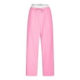 thumbnail image 1 of FRSASU Baggy Pants Unisex Streetwear Fashion Drawstring Elastic Fake Waist Double Layer Double Sweatpants with Pocket Pink L(L), 1 of 6