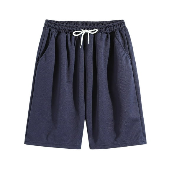 FRSASU Basic Quick Dry Basketball Shorts for Men Solid Drawstring Lightweight Gym Short Breathable Stretch Athletic Shorts Navy