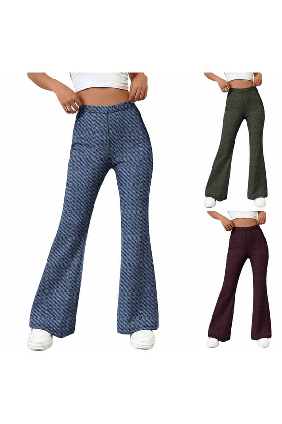 Bell Bottom Jeans for Women High Waisted Stretchy Flare Jeans Pull on Wide Leg Flared Pants with Pockets Yellow