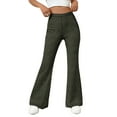 thumbnail image 1 of FRSASU Bell Bottom Jeans for Women High Waisted Stretchy Flare Jeans Pull on Wide Leg Flared Pants with Pockets Yellow, 1 of 8