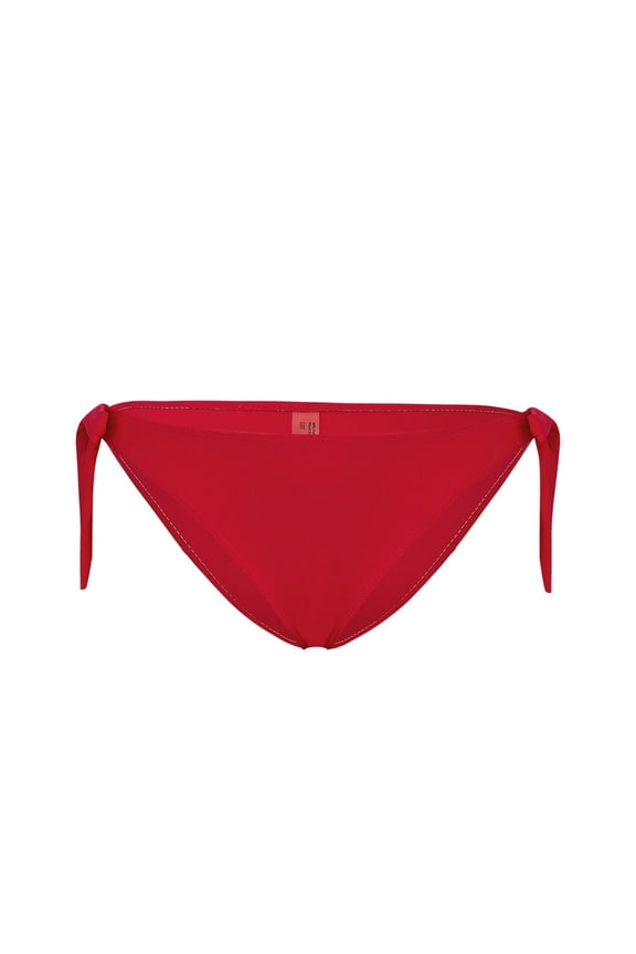 Bikini Bottoms for Women String Bathing Suit Bottom with Moderate Coverage High Waist Swim Bottom Red