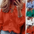 thumbnail image 1 of FRSASU Boho Tops for Women Blouses Dressy Casual V Neck Long Sleeve Shirts Fall Outfits Trendy Vacation Clothes White, 1 of 7