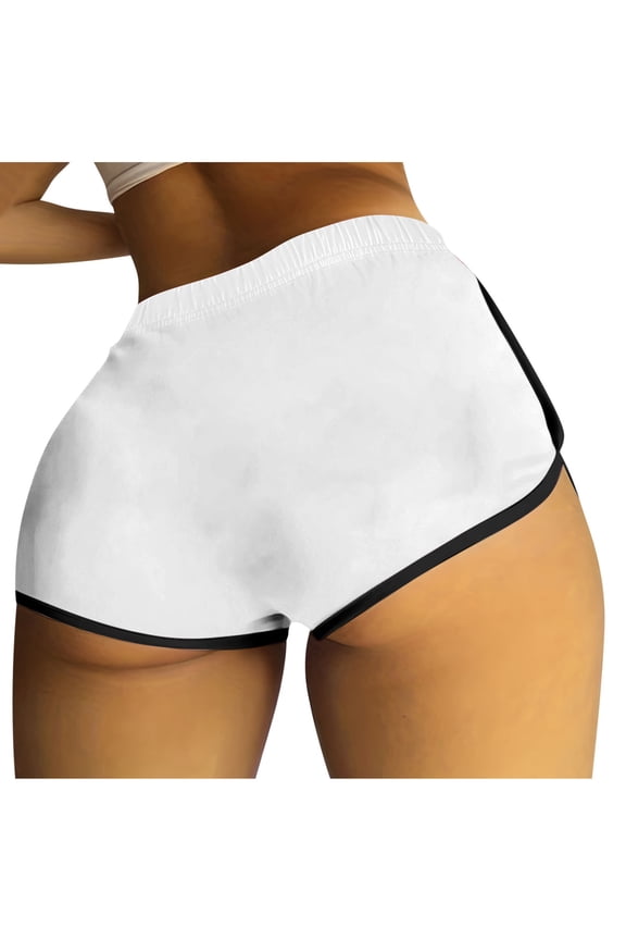 Booty Shorts for Women Naughty Letter Printed Yoga Dance Gym Workout Running Active Hot Loungewear Shorts White