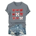 thumbnail image 1 of FRSASU Bows Shirt Women Trendy Aesthetic T-Shirt Funny Pink Bow Ribbon Oversized Cute Tee Top Gray, 1 of 6