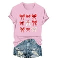 thumbnail image 1 of FRSASU Bows Shirt Women Trendy Aesthetic T-Shirt Funny Pink Bow Ribbon Oversized Cute Tee Top Pink, 1 of 6