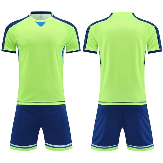 FRSASU Boys 2PC Soccer Jerseys Kids Sports Team Training Football Uniforms Mesh Quick Dry Athletic Tops and Shorts Sets Green