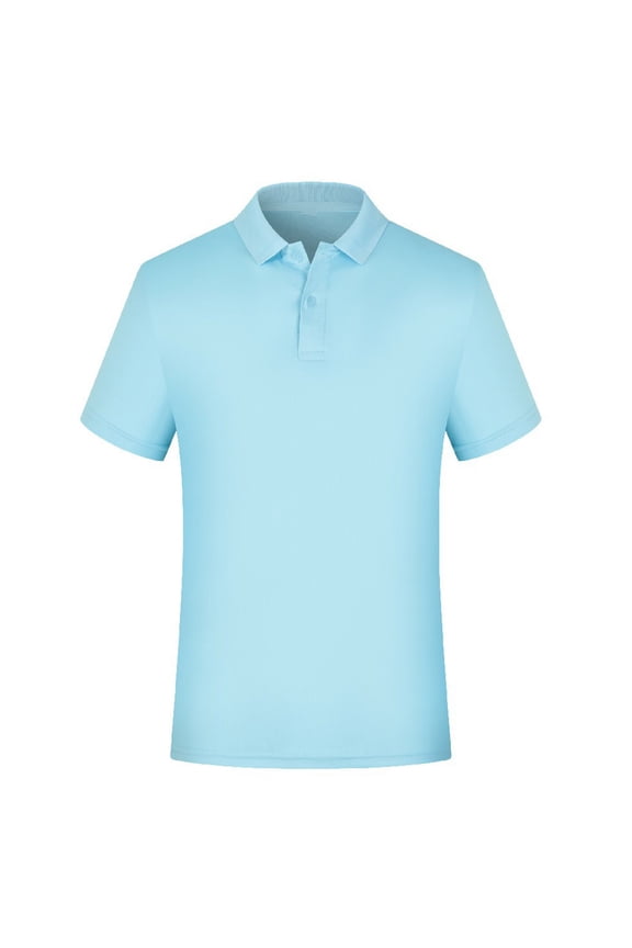 Boys Golf Polo Shirts Quick Dry Performance Short Sleeve Collared Shirt Slim Fit Athletic Polos 3-12Years Light Blue