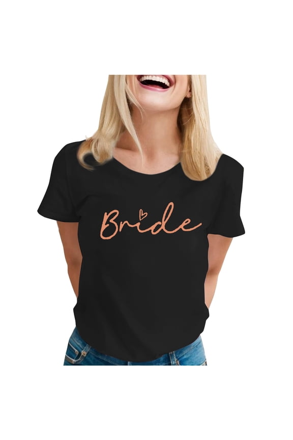 Bride T-Shirt Bride Team Shirt Bachelorette Party Shirt Bridal Party Tops Bridesmaid Proposal Tees Black
