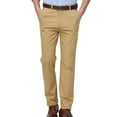 thumbnail image 1 of FRSASU Business Pants for Men Zipper Button Pockets Pants Solid Casual Outdoor Straight Leg Trousers Comfort Khaki, 1 of 4