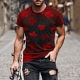 thumbnail image 1 of FRSASU Canadian Maple Leaf Graphic T-shirt for Men Canada Day Flag Casual Short Sleeve Crew Neck Tee Tops Wine-B, 1 of 4