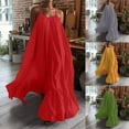 thumbnail image 1 of FRSASU Canbebig Summer Dresses for Women Spaghetti Strap Casual Babydoll Tiered Ruffle Flowy Boho Beach Sundress Yellow, 1 of 8