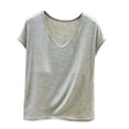 thumbnail image 1 of FRSASU Cap Sleeve T-Shirt for Women V-Neck Solid Color Sleeveless Loose Fit Lightweight Summer Casual Tops Gray, 1 of 5
