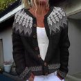 thumbnail image 1 of FRSASU Cardigan Ethnic Style Jacquard Sweaters for Women Lightweight Button Up Cardigans Fall Knit Sweater Tops Gray, 1 of 4
