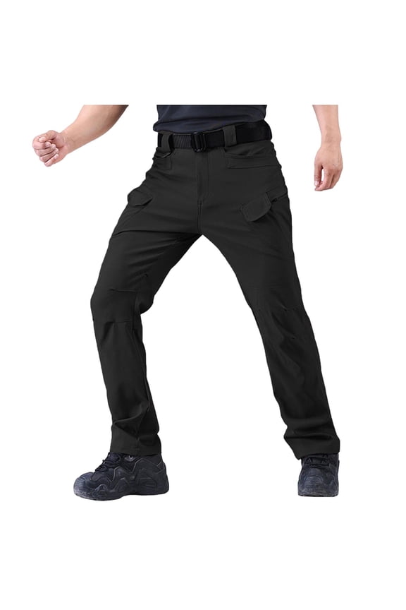 Cargo Pants for Men Ripstop Waterproof and Windproof Outdoor Work Pants Multi Pockets Comfy Quick Dry Hiking Trousers Black