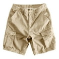 thumbnail image 1 of FRSASU Cargo Shorts for Men Elastic Waist Relaxed Fit Cotton Casual Outdoor Lightweight Work Shorts Multi-Pockets Khaki, 1 of 3