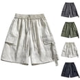 thumbnail image 1 of FRSASU Cargo Shorts for Men Elastic Waistband Drawstring Summer Pocket Design Casual Big & Tall Relaxed Fit Work Shorts Gray, 1 of 9