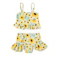 thumbnail image 1 of FRSASU Baby Kids Girls Ruffle Sunflower Print Straps Swimsuit Tops Shorts Swimwear Set, 1 of 8