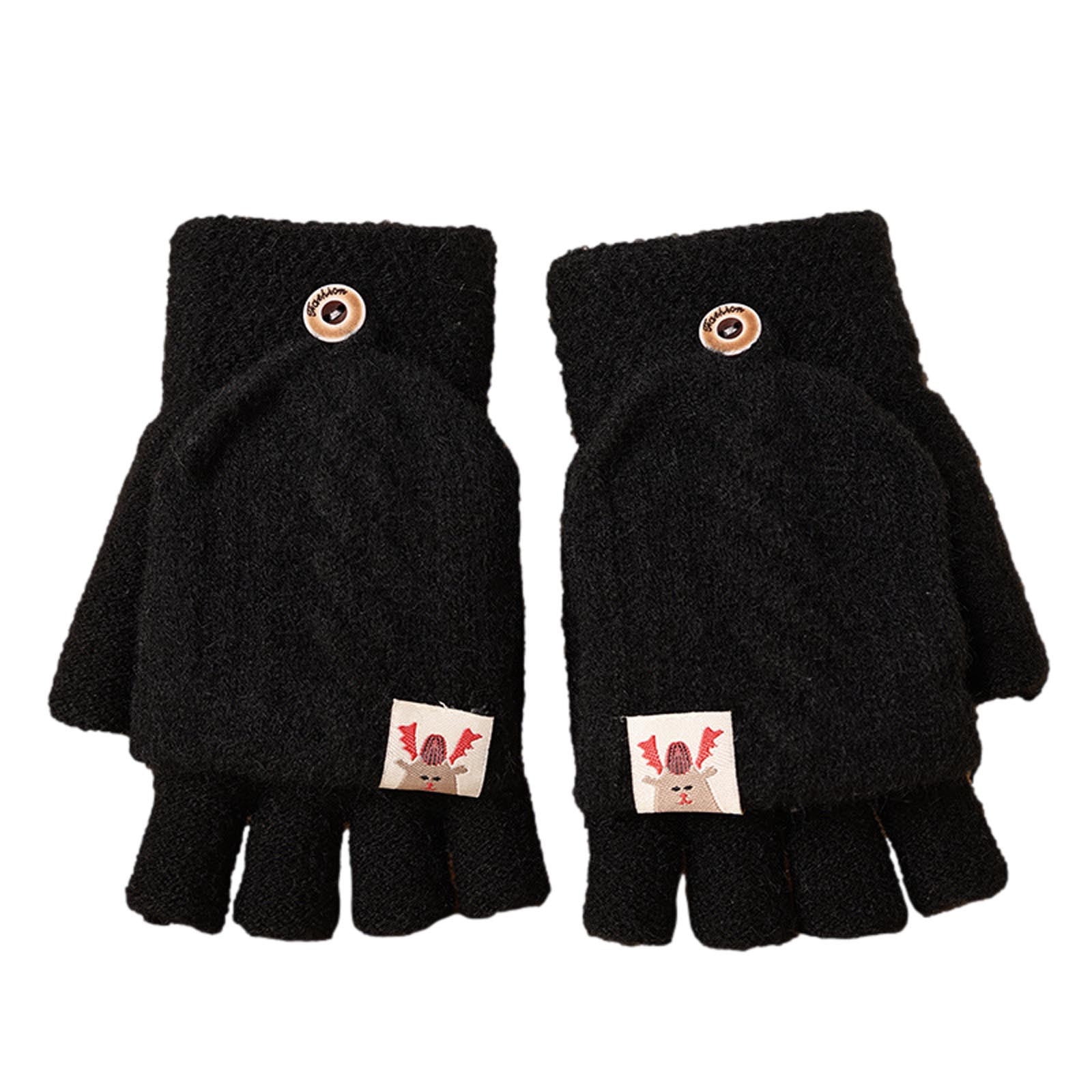FRSASU Clearance Children Kids Adult Winter Warm Knitted Convertible