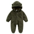 thumbnail image 1 of FRSASU Clearance Snowsuit Winter Bunting Onesie Cartoon Warm Hooded Romper Jumpsuit Outfits for Girls Boys Army Green 3-6 Months, 1 of 6