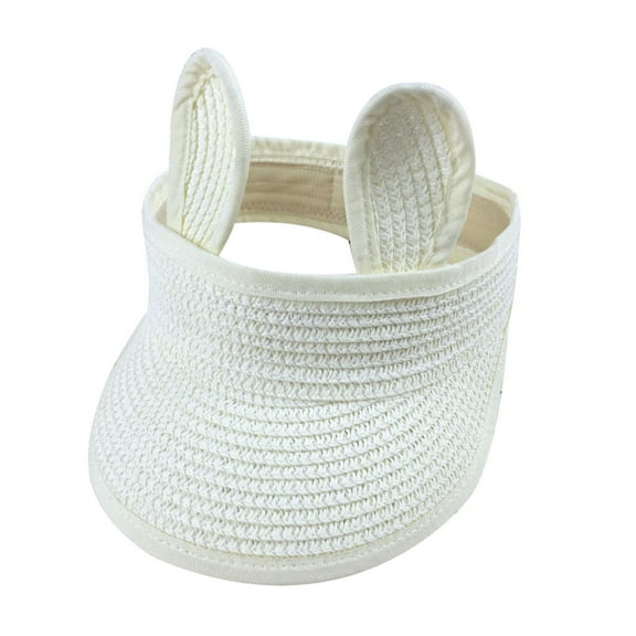 FRSASU Summer Baby Boy Girl Kids Folding Bunny Straw Visor Cap Adjustable Sun Hat