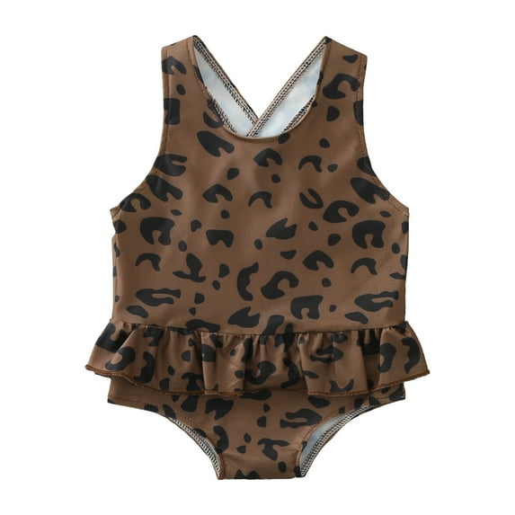 FRSASU Clearance Toddler Baby Girls One Piece Printed Ruffles Swimsuit Swimwear