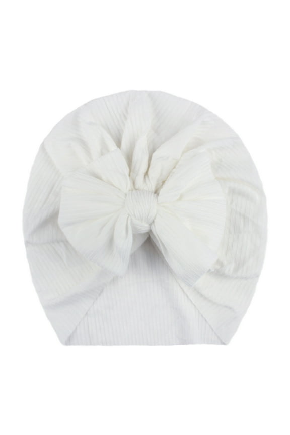 Toddler Kids Baby Boy Girl Solid Knotted Hat Beanie Bow Headwear Accessories